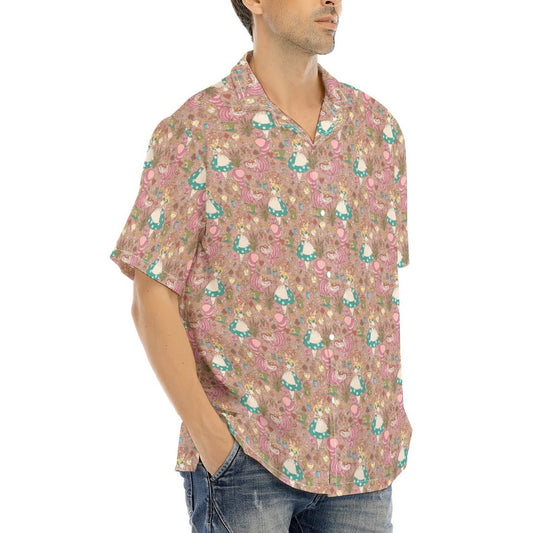 Whimsical Wonderland Cottagecore - Men's Hawaiian Button Up Shirt