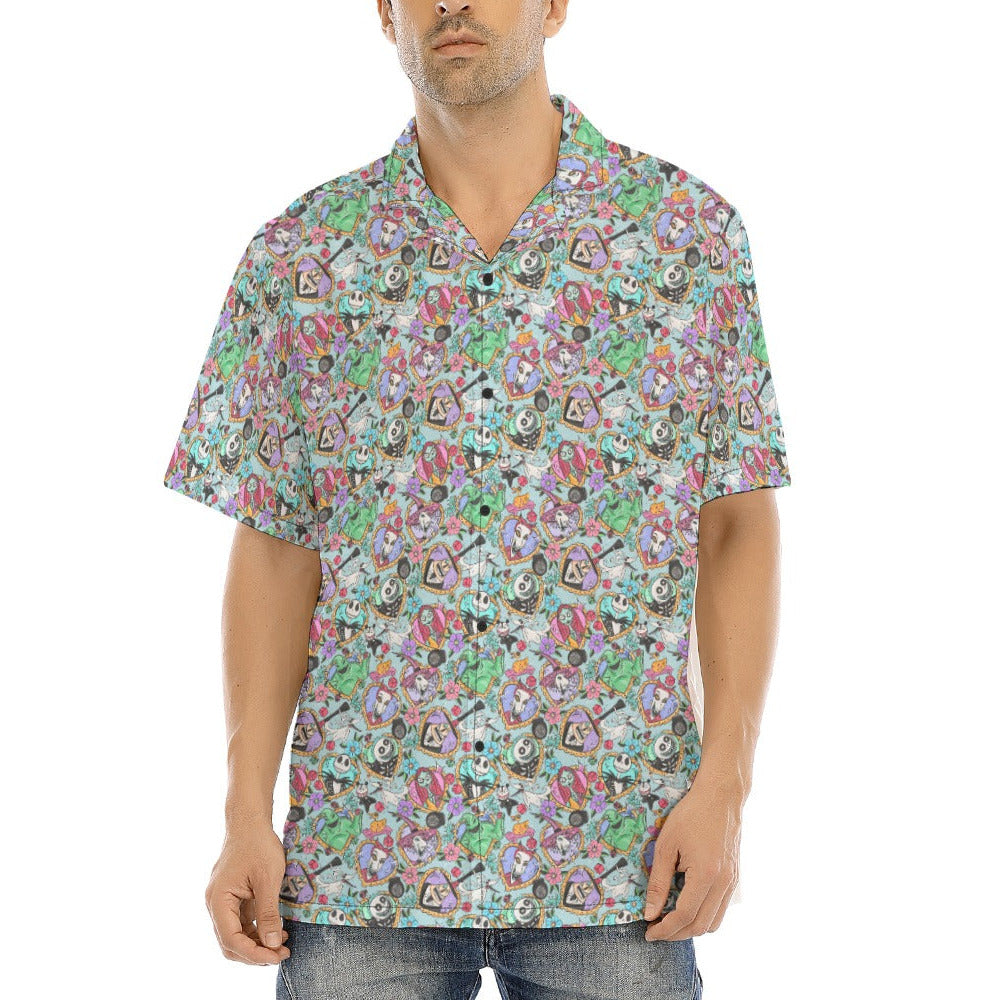 Tattoo Hearts Spooky Crew - Men's Hawaiian Button Up Shirt