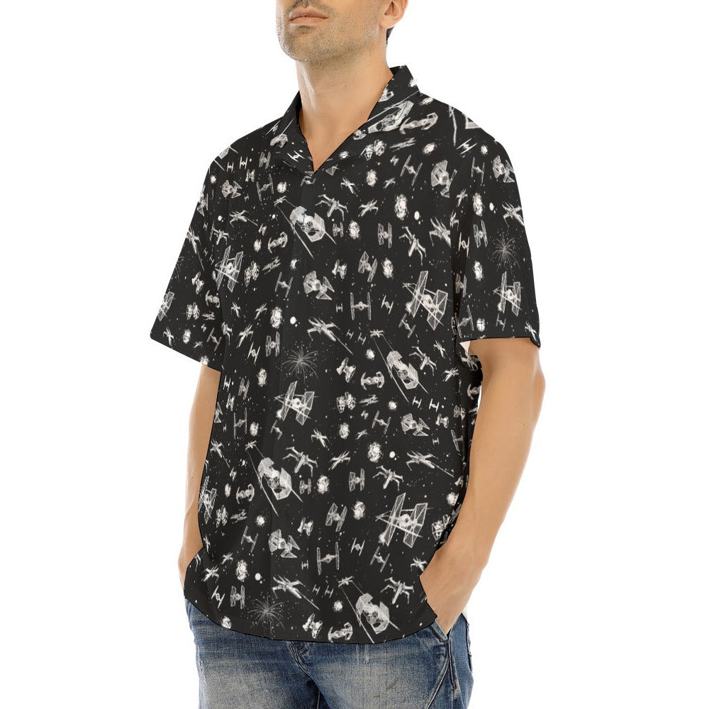 Epic Space Battle Ships - Men's Hawaiian Button Up Shirt