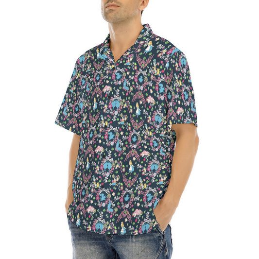 Garden Whimsy - Wonderland Dreams - Men's Hawaiian Button Up Shirt