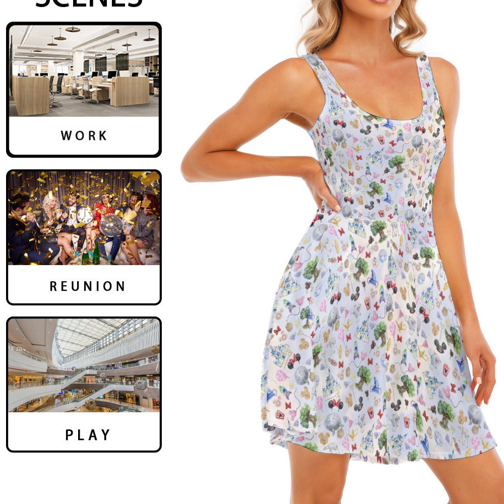 WDW Park Hopper - Women's Sleeveless Pocket Skater Dress