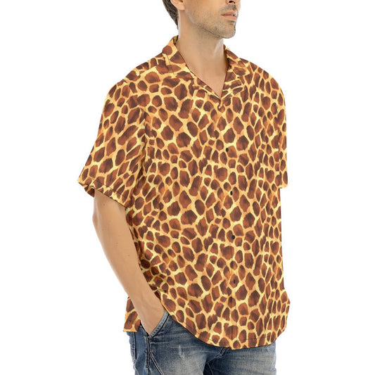 Animal Print - Giraffe - Men's Hawaiian Button Up Shirt