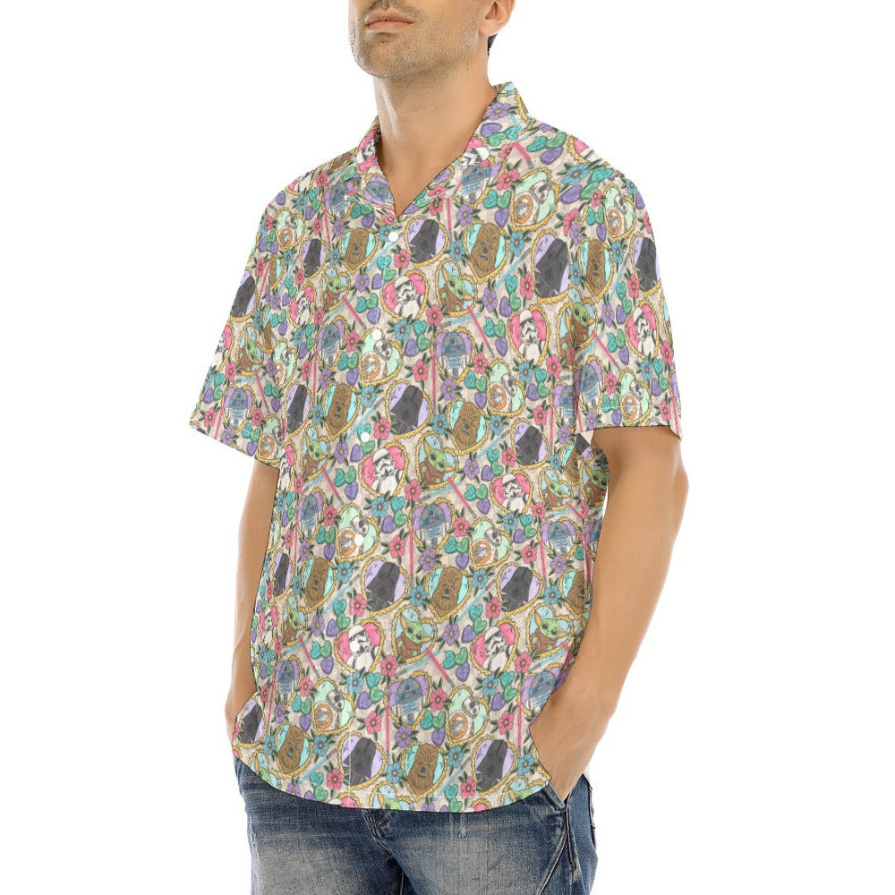 Tattoo Hearts Galactic Legends - Men's Hawaiian Button Up Shirt