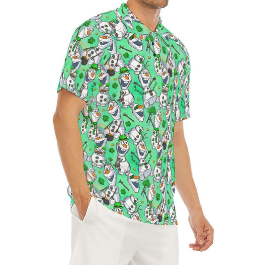 Sketched Snowman St. Patrick’s Day - Men's Polo Shirt