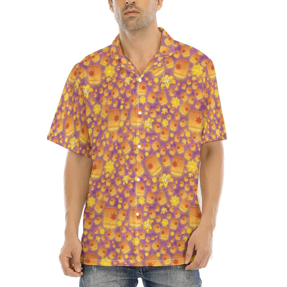 Lantern Glow Festival - Men's Hawaiian Button Up Shirt