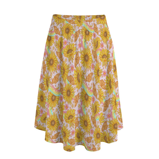 Sunflower Dreams - Women's Pocket Midi Skirt