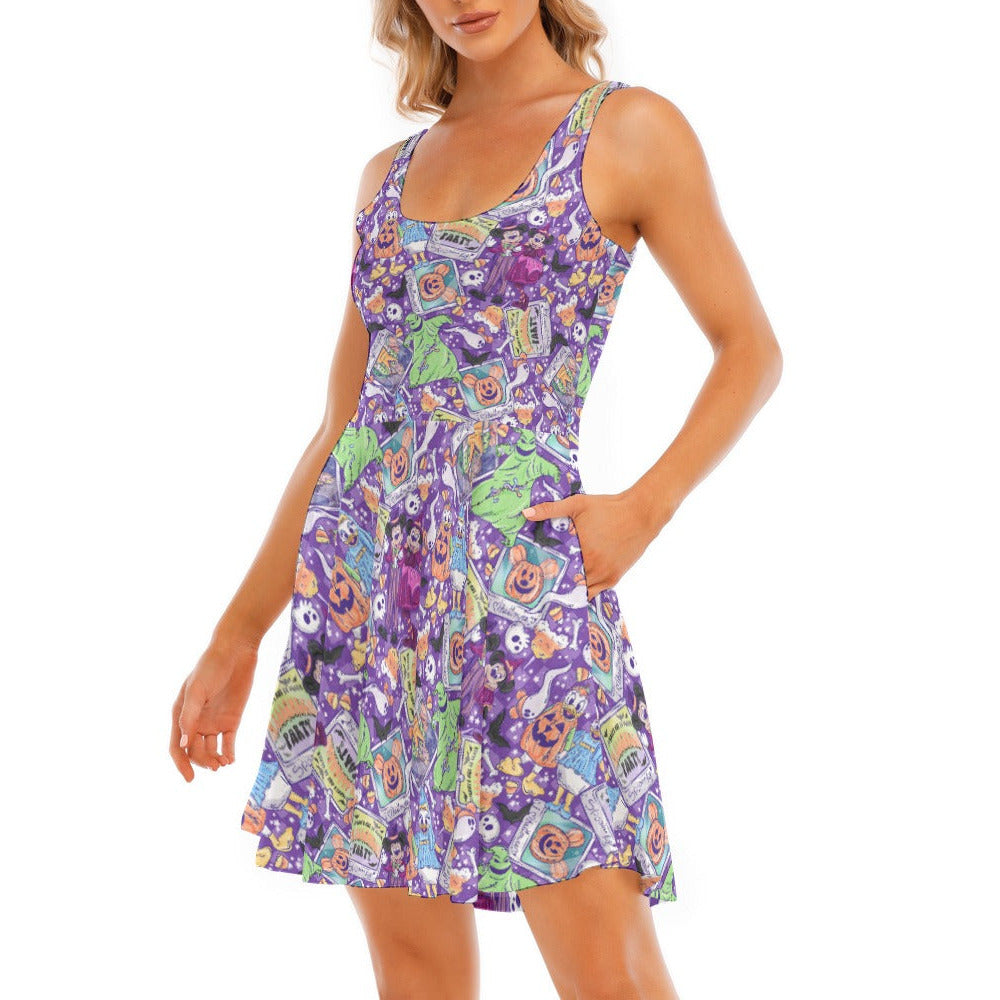 Not So Scary Halloween Party - Women's Sleeveless Pocket Skater Dress