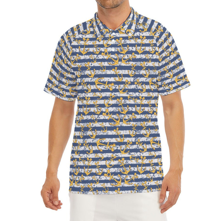 Nautical Mouse Ear Anchors - Men's Polo Shirt