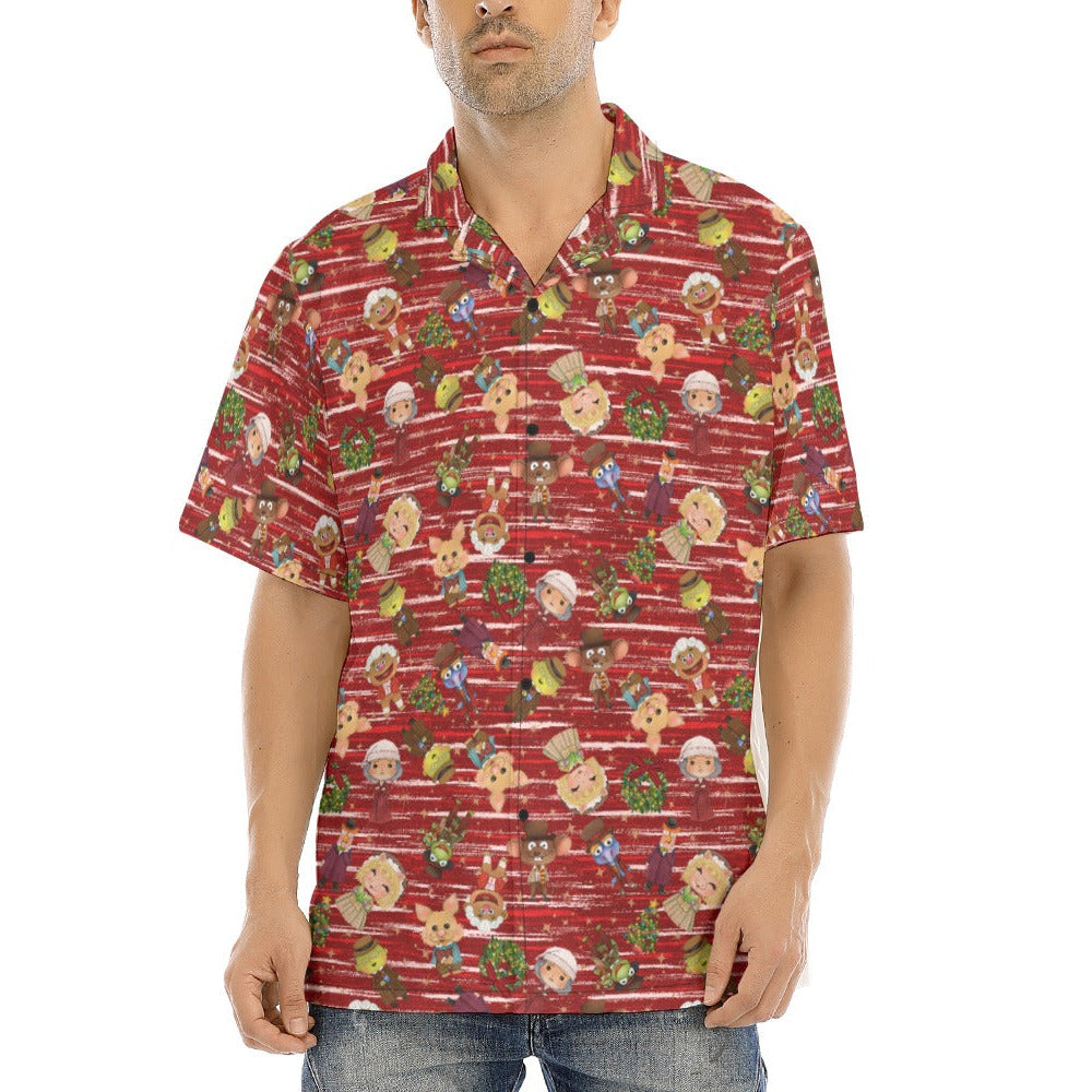 A Very Festive Puppet Christmas - Men's Hawaiian Button Up Shirt