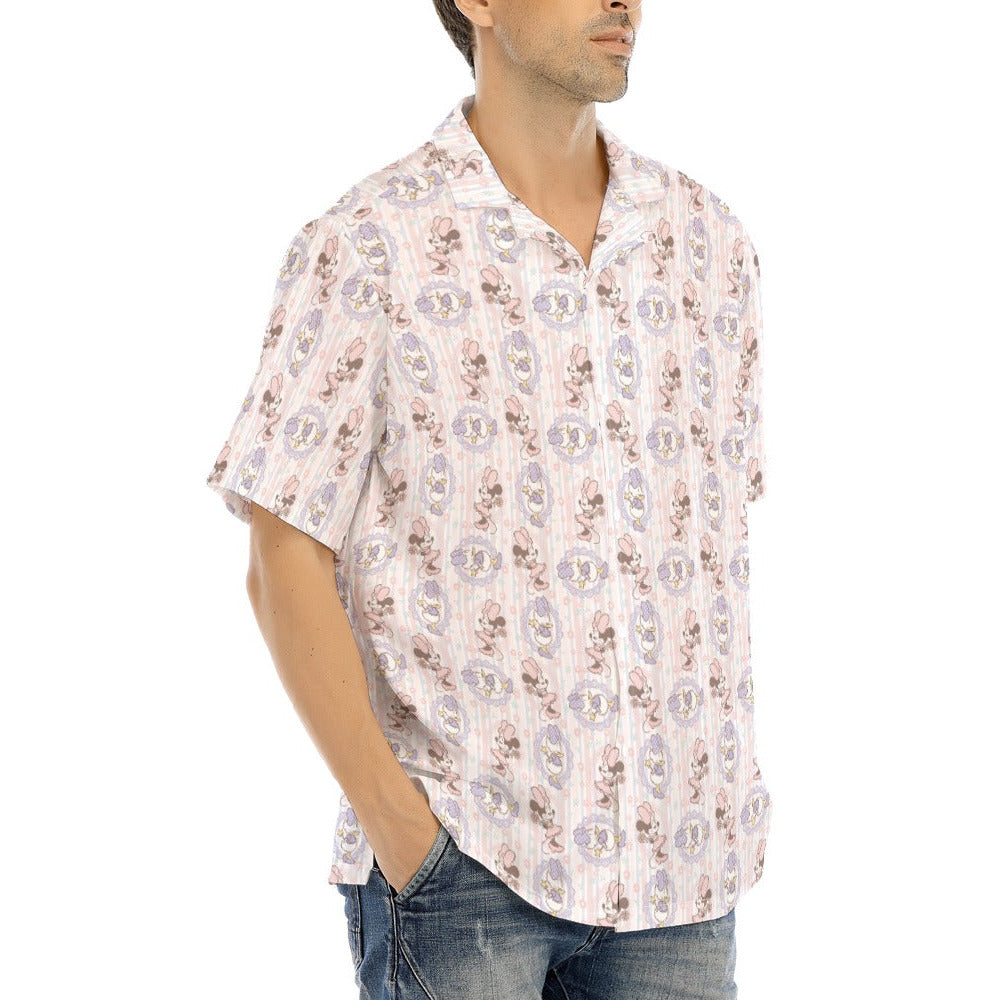 Sweet Springtime Style Duo - Men's Hawaiian Button Up Shirt