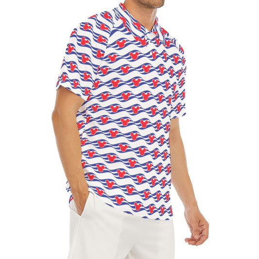 Nautical Cruise Logo Print - Men's Polo Shirt