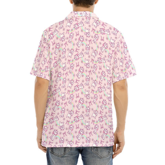 Rainbow Bow Kitty - Men's Hawaiian Button Up Shirt