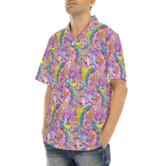 Figment Watercolor Rainbow - Men's Hawaiian Button Up Shirt