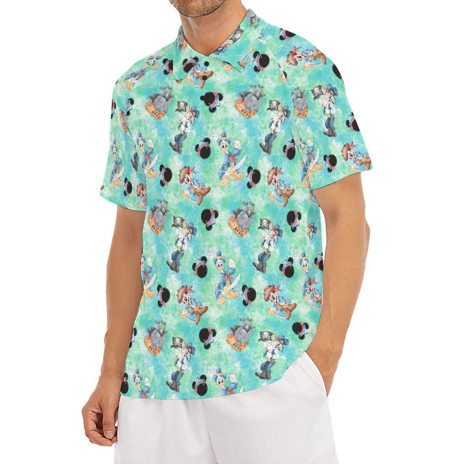 Pirate Crew Watercolor Adventure - Men's Polo Shirt