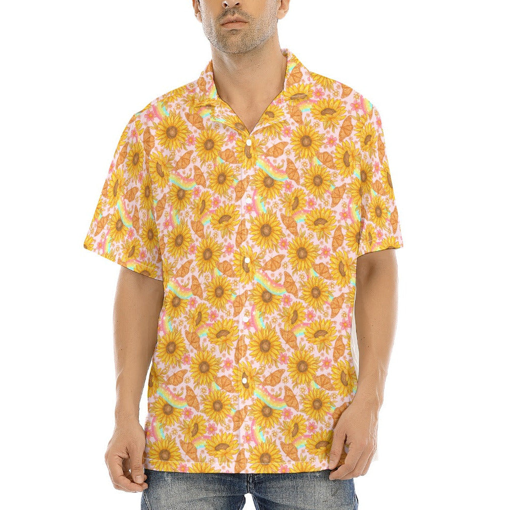Sunflower Dreams - Men's Hawaiian Button Up Shirt