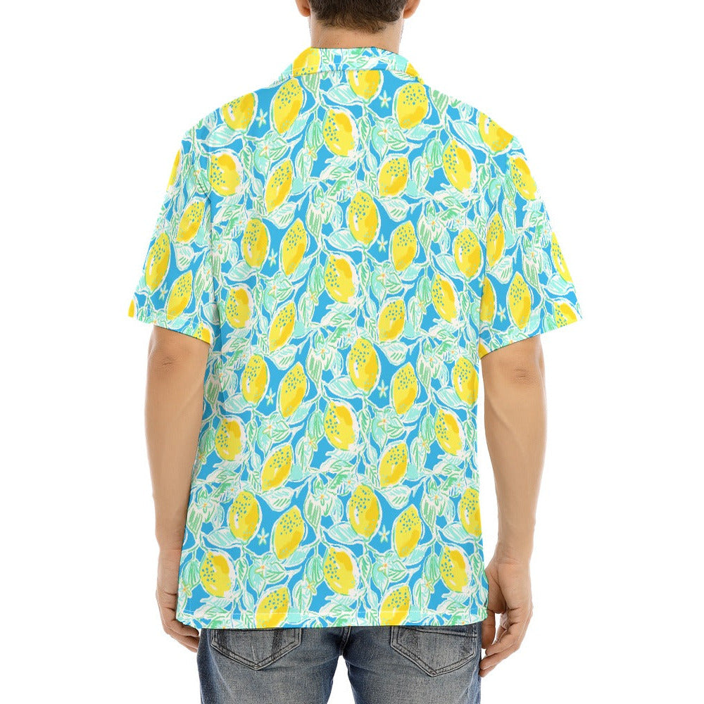 Lemon Drop Daydream - Men's Hawaiian Button Up Shirt