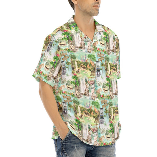 Jungle River Cruise - Men's Hawaiian Button Up Shirt