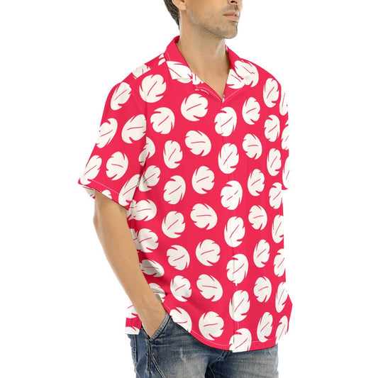 Island Leaf Print - Men's Hawaiian Button Up Shirt
