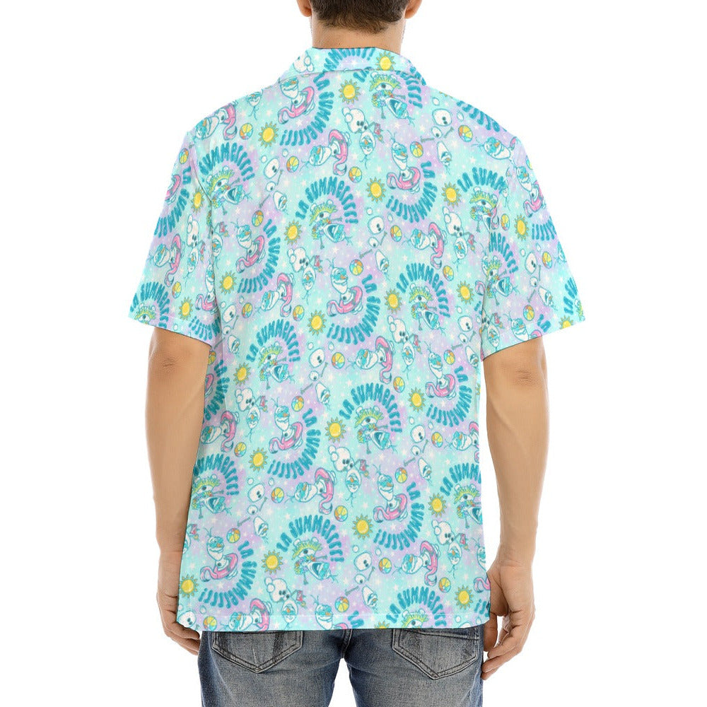 Sun-Kissed Snow Friend - Men's Hawaiian Button Up Shirt
