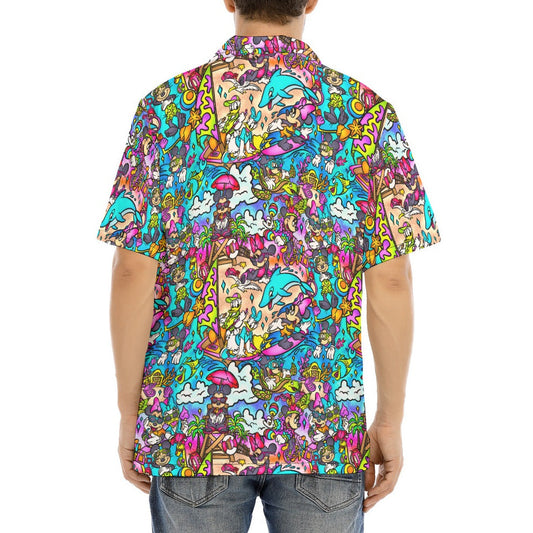 Island Beach Bash - Men's Hawaiian Button Up Shirt