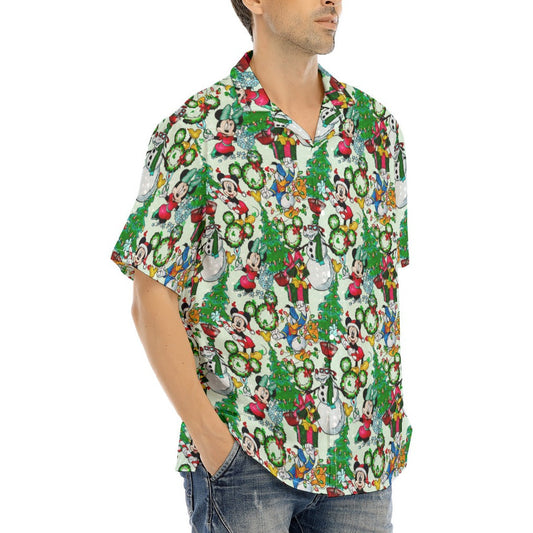 Mouse Friends Christmas Decorations - Men's Hawaiian Button Up Shirt