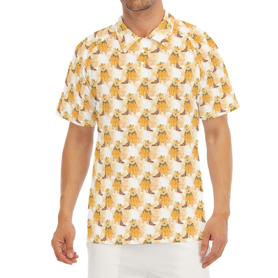 Pumpkin Bear Mischief - Men's Polo Shirt
