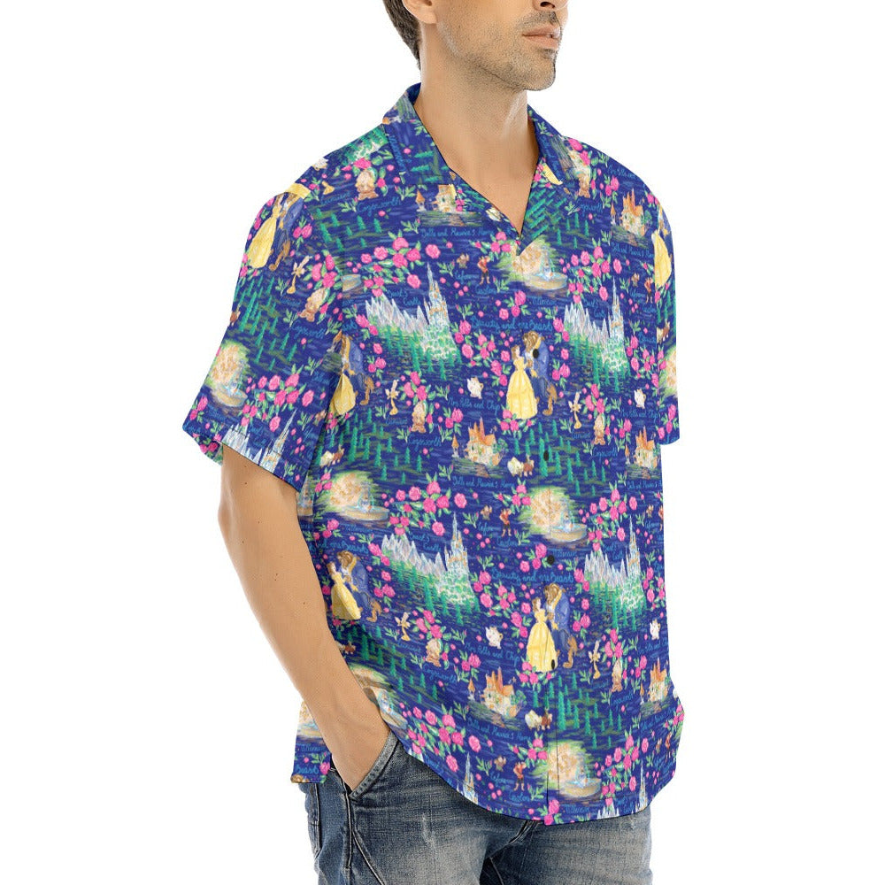 Enchanted Forest Romance - Men's Hawaiian Button Up Shirt