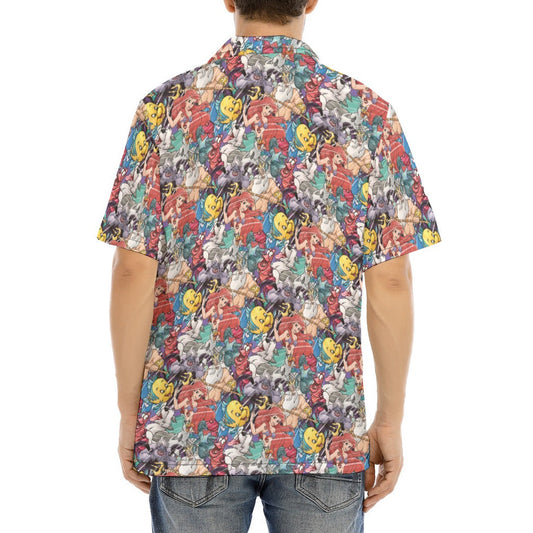 Undersea Crew Sketch - Men's Hawaiian Button Up Shirt