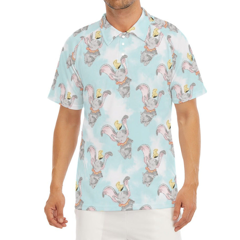 Sketch of Flying Elephant - Men's Polo Shirt