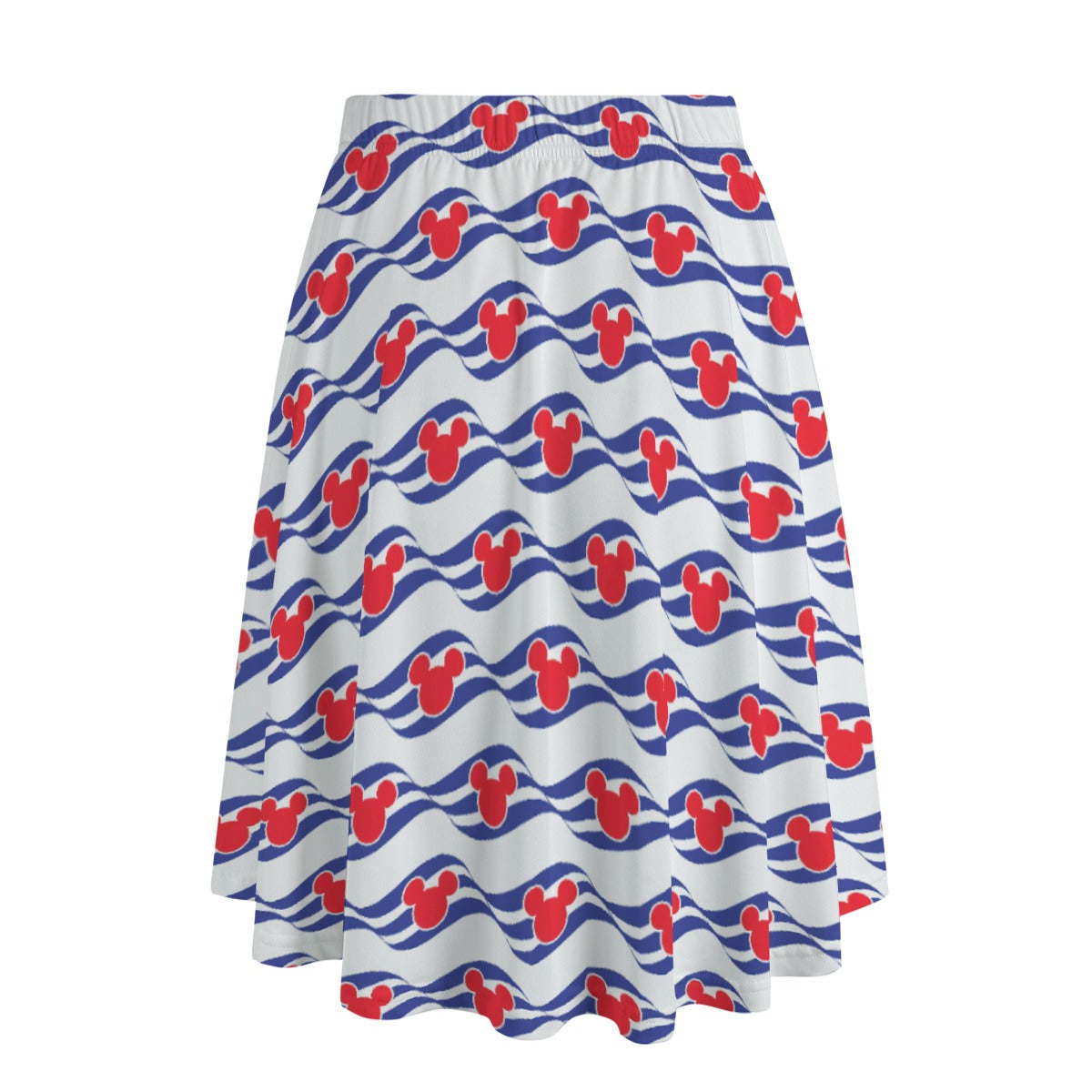 Nautical Cruise Logo Print - Women's Pocket Midi Skirt