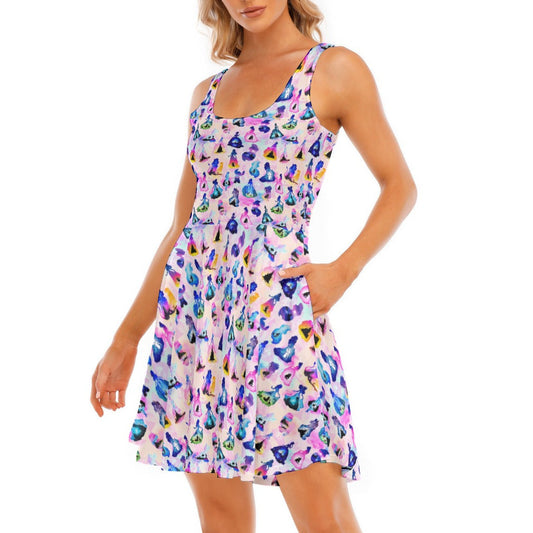 Princess And Classic Animation Silhouettes - Women's Sleeveless Pocket Skater Dress