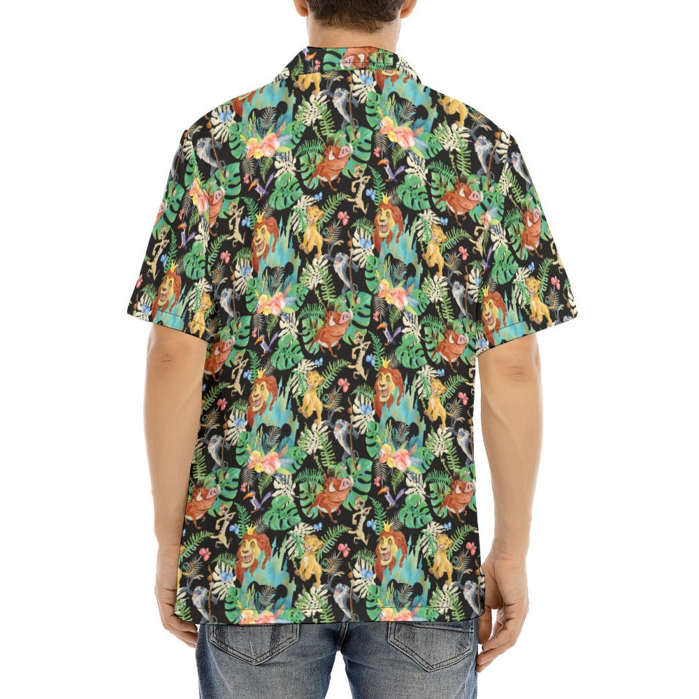 Watercolor Jungle Pride - Men's Hawaiian Button Up Shirt
