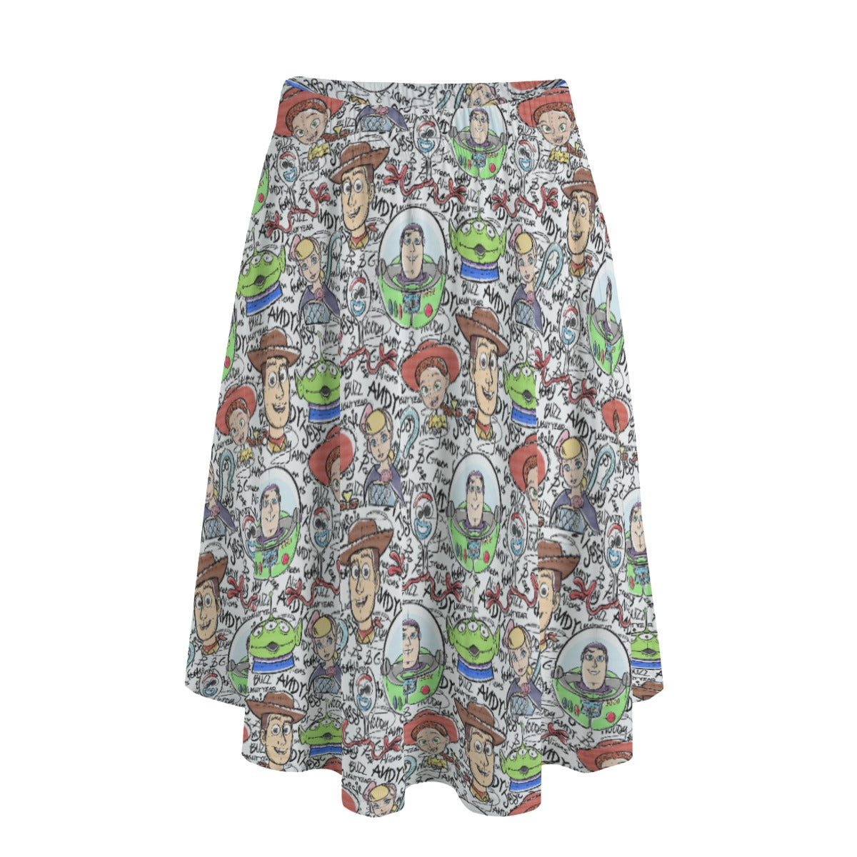 Sketch Autographs of Animated Toy Friends - Women's Pocket Midi Skirt
