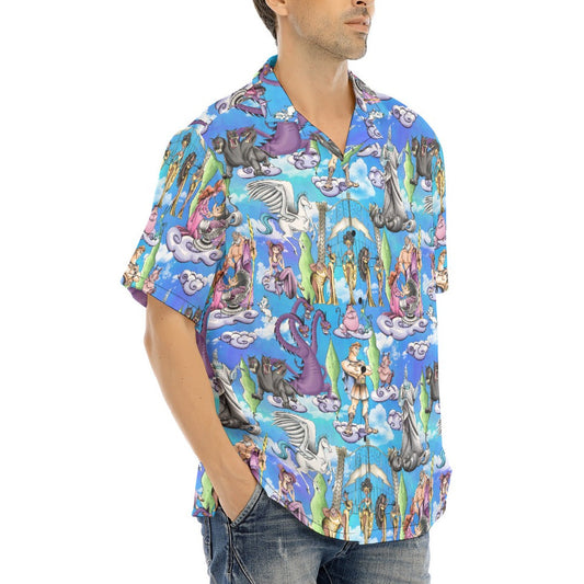 Mythic Hero Chaos Clouds - Men's Hawaiian Button Up Shirt