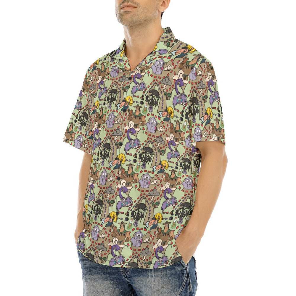 Emperor’s Chaotic Groove - Men's Hawaiian Button Up Shirt