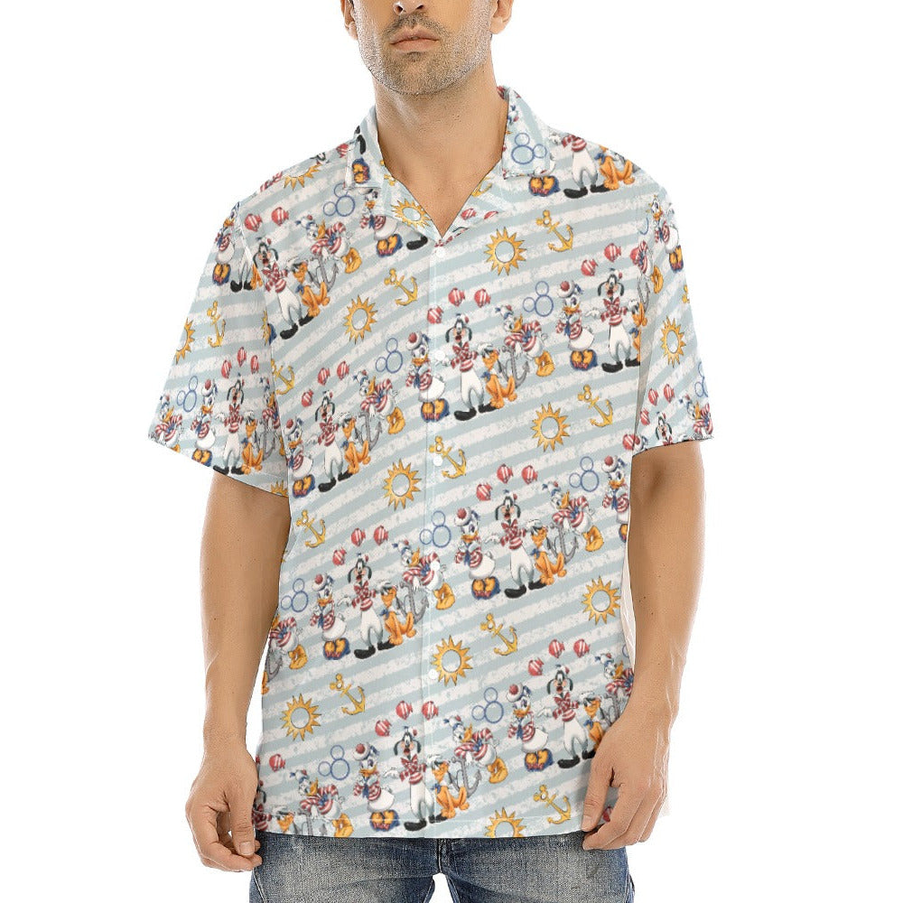 Set Sail with the Crew - Men's Hawaiian Button Up Shirt