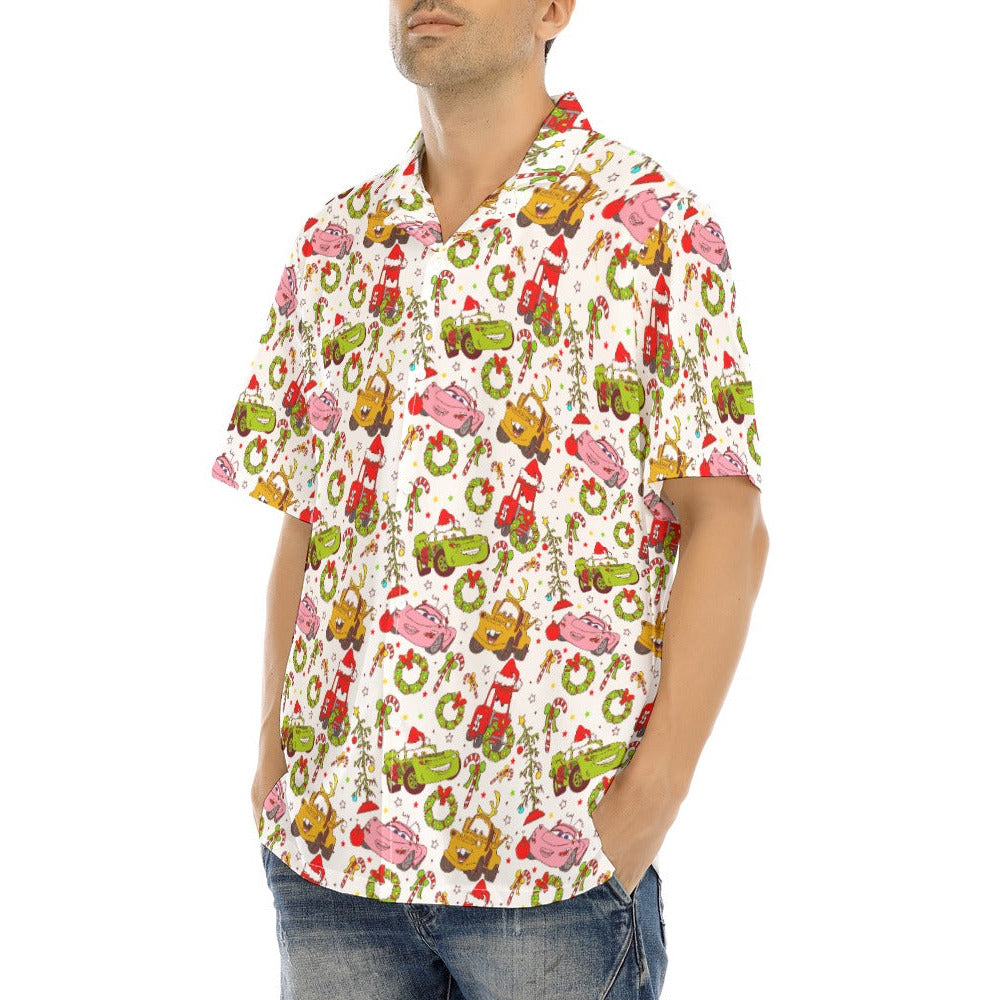 Holiday Race Day - Men's Hawaiian Button Up Shirt