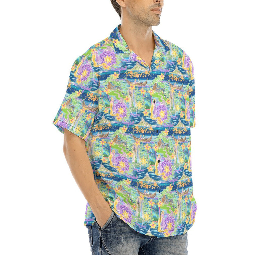 Lantern Festival Glow - Men's Hawaiian Button Up Shirt