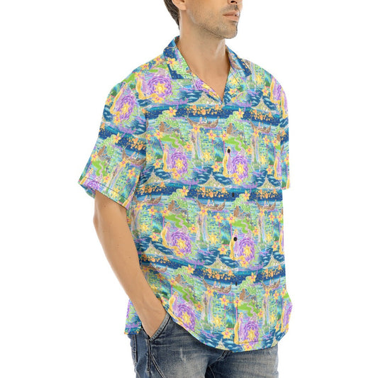 Lantern Festival Glow - Men's Hawaiian Button Up Shirt