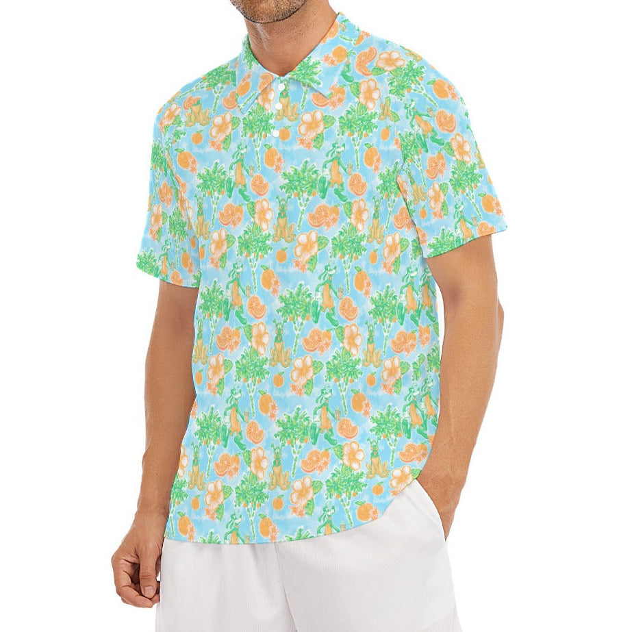 Neon Tangerine Island Pals - Men's Polo Shirt