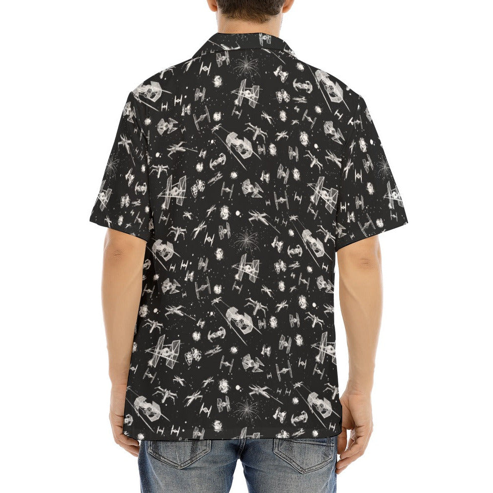 Epic Space Battle Ships - Men's Hawaiian Button Up Shirt