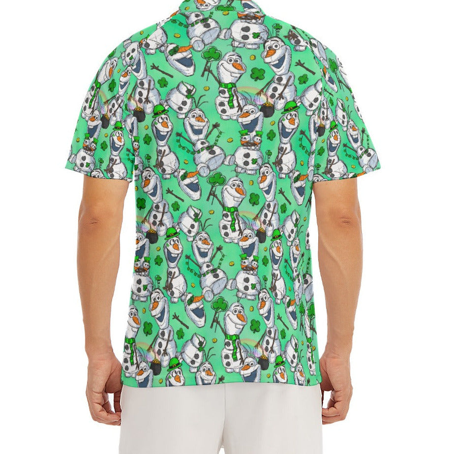 Sketched Snowman St. Patrick’s Day - Men's Polo Shirt