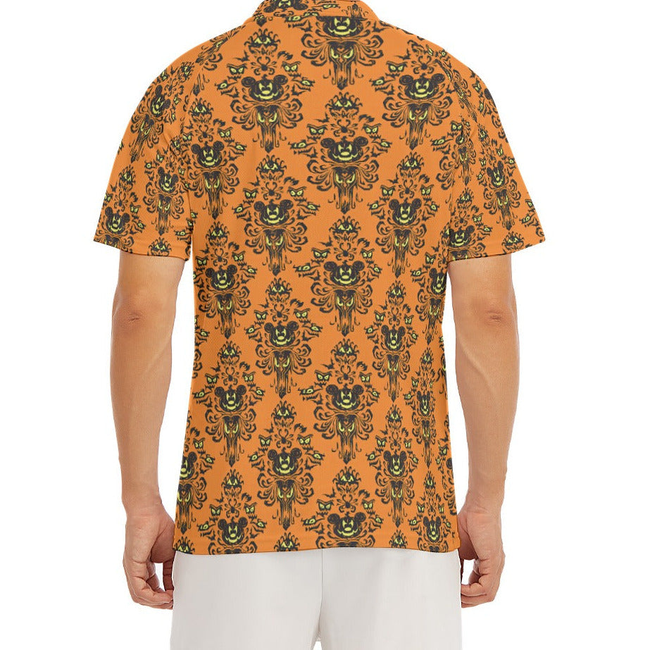 Haunted Halloween Mansion Wallpaper - Men's Polo Shirt