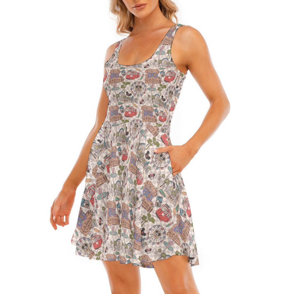 Original DCA - Women's Sleeveless Pocket Skater Dress