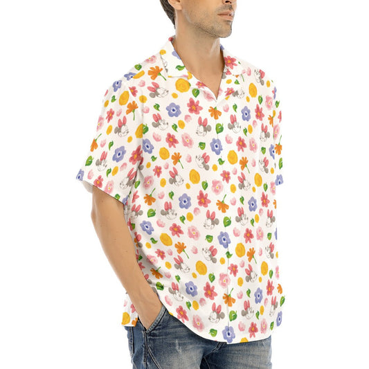 Floral Friends Springtime - Men's Hawaiian Button Up Shirt