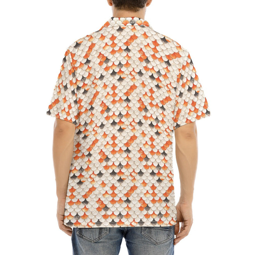 Animal Print - Koi Fish - Men's Hawaiian Button Up Shirt