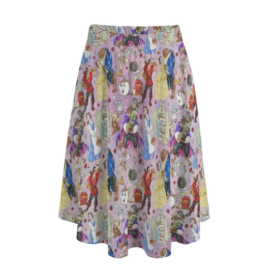 Enchanted Tale Sketch - Women's Pocket Midi Skirt