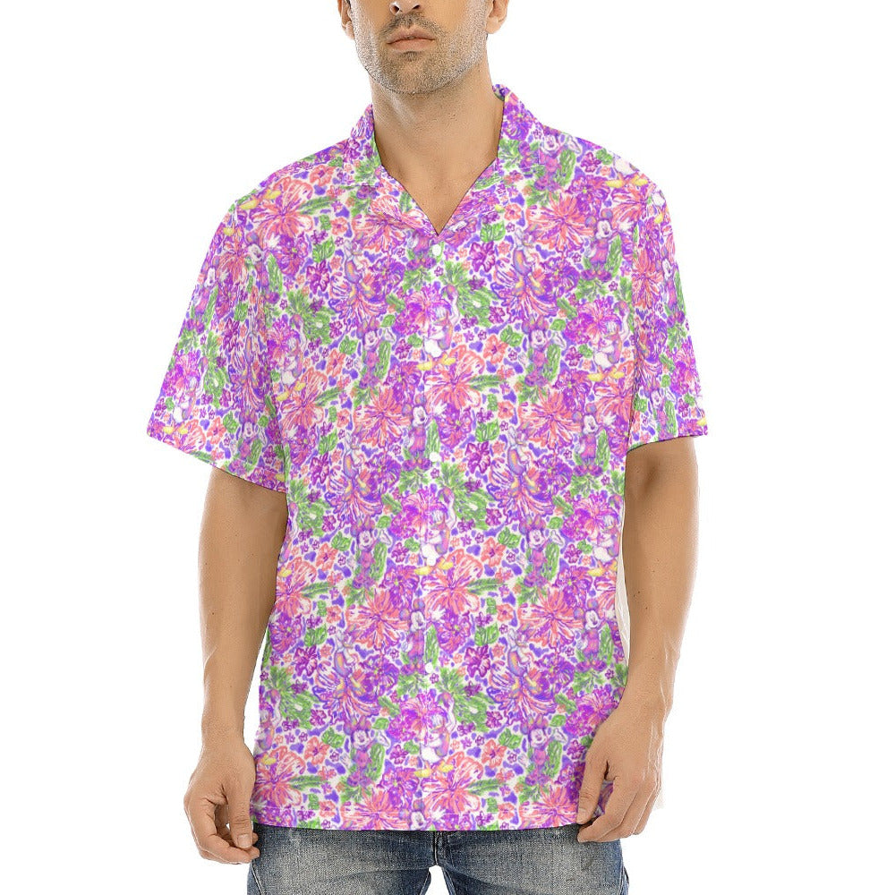 Tropical Splash Vibes - Iconic Crew - Men's Hawaiian Button Up Shirt