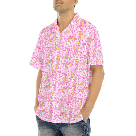Unicorn Rainbows - Men's Hawaiian Button Up Shirt