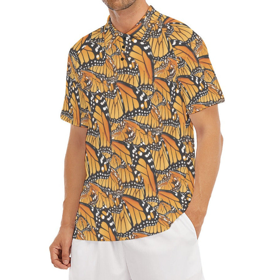 Animal Print - Monarch Butterfly - Men's Polo Shirt